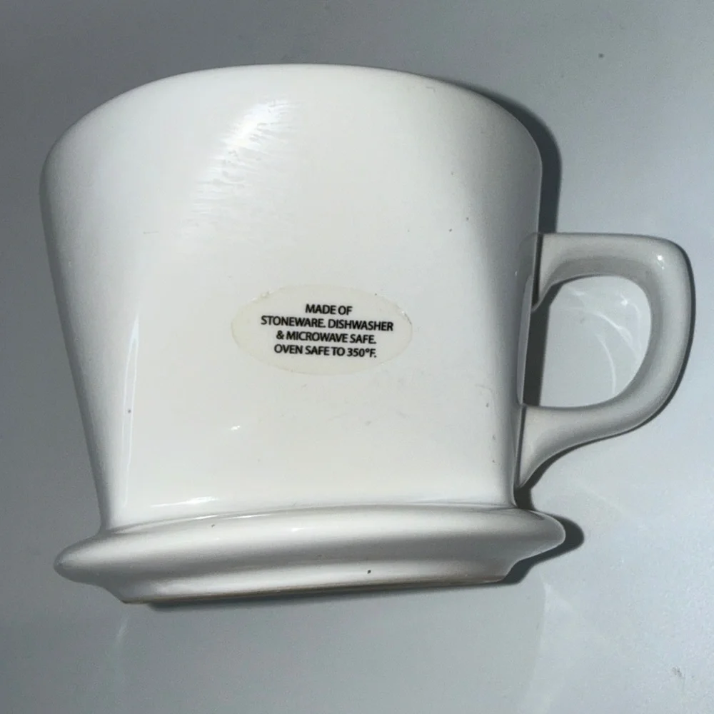 Sur La Table White Ceramic Stoneware Pour Over Coffee Dripper 3 Hole Flat Bottom